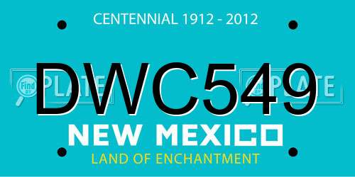 DWC549 New Mexico License Plate