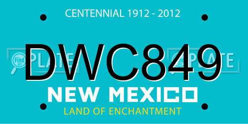 DWC849 New Mexico License Plate