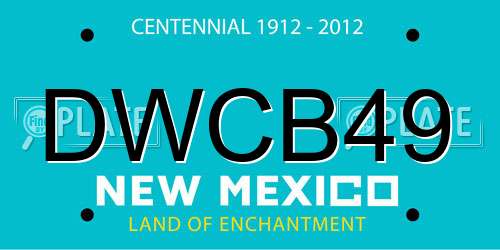 DWCB49 New Mexico License Plate