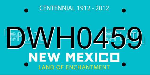 DWH0459 New Mexico License Plate