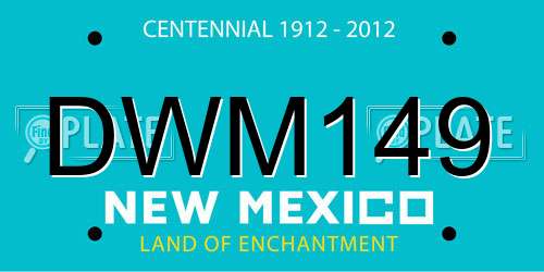 DWM149 New Mexico License Plate