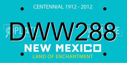 DWW288 New Mexico License Plate