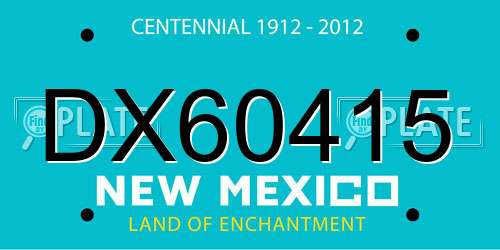 DX60415 New Mexico License Plate