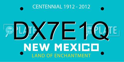DX7E1Q New Mexico License Plate