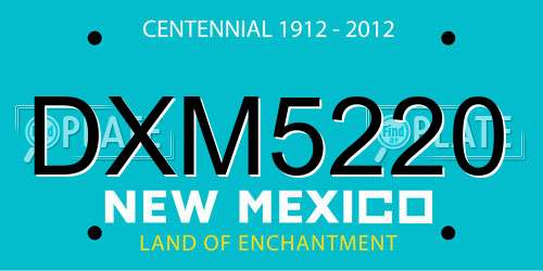 DXM5220 New Mexico License Plate