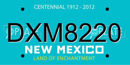 DXM8220 New Mexico License Plate