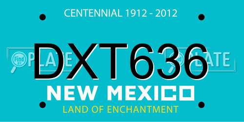 DXT636 New Mexico License Plate