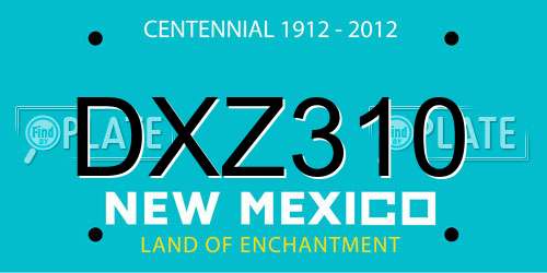 DXZ310 New Mexico License Plate
