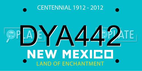 DYA442 New Mexico License Plate
