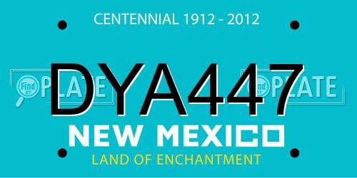 DYA447 New Mexico License Plate