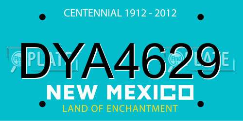 DYA4629 New Mexico License Plate