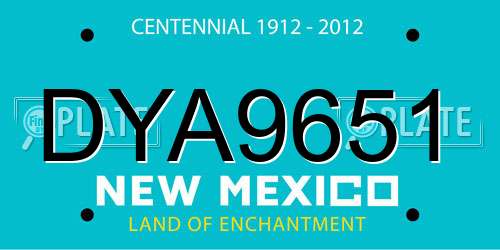 DYA9651 New Mexico License Plate