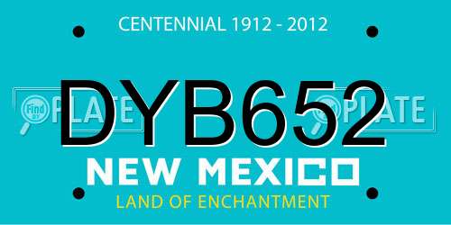 DYB652 New Mexico License Plate