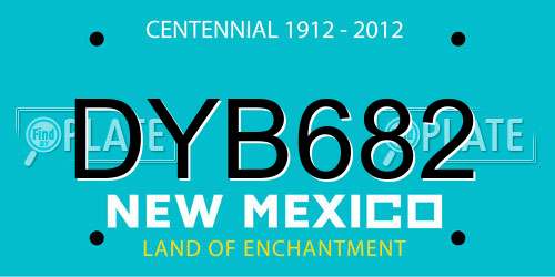 DYB682 New Mexico License Plate