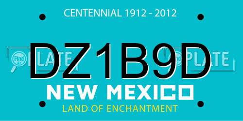 DZ1B9D New Mexico License Plate