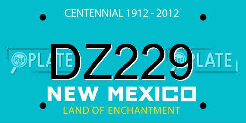 DZ229 New Mexico License Plate