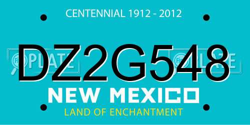 DZ2G548 New Mexico License Plate