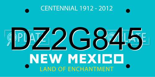 DZ2G845 New Mexico License Plate