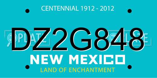 DZ2G848 New Mexico License Plate