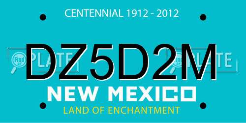 DZ5D2M New Mexico License Plate