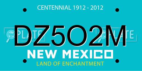 DZ5O2M New Mexico License Plate