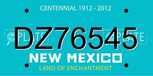 DZ76545 New Mexico License Plate