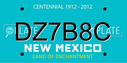 DZ7B8C New Mexico License Plate