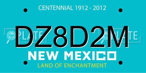 DZ8D2M New Mexico License Plate