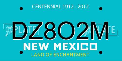 DZ8O2M New Mexico License Plate