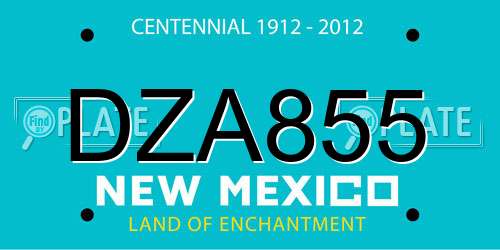 DZA855 New Mexico License Plate
