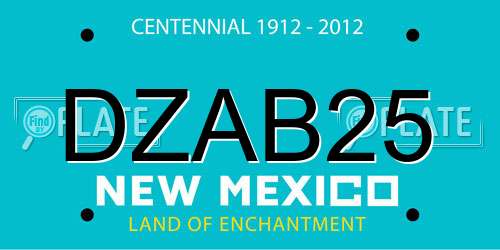 DZAB25 New Mexico License Plate