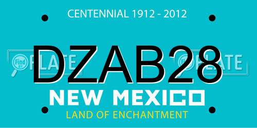 DZAB28 New Mexico License Plate