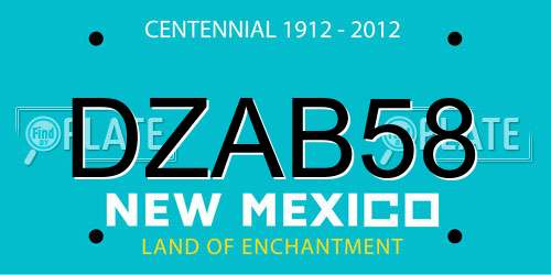 DZAB58 New Mexico License Plate
