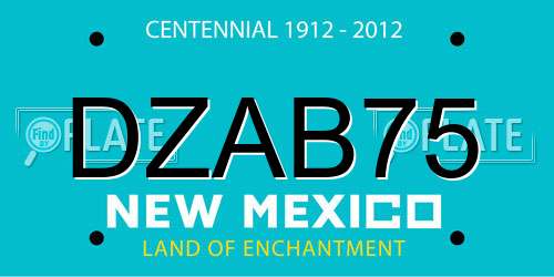DZAB75 New Mexico License Plate