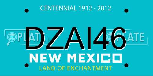 DZAI46 New Mexico License Plate