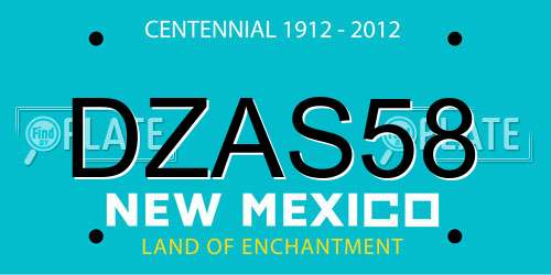 DZAS58 New Mexico License Plate