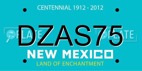DZAS75 New Mexico License Plate