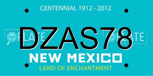 DZAS78 New Mexico License Plate