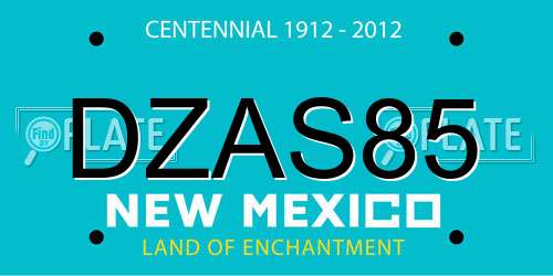 DZAS85 New Mexico License Plate