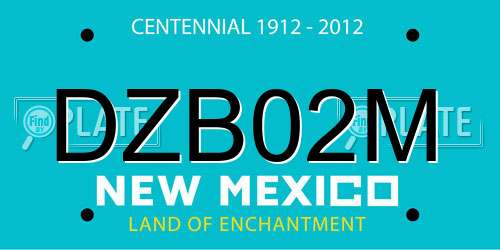 DZB02M New Mexico License Plate