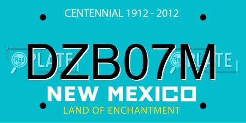 DZB07M New Mexico License Plate