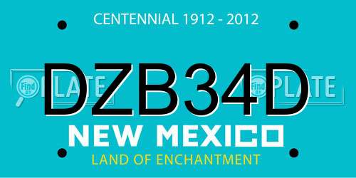 DZB34D New Mexico License Plate