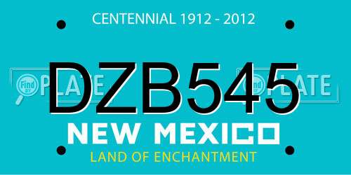 DZB545 New Mexico License Plate