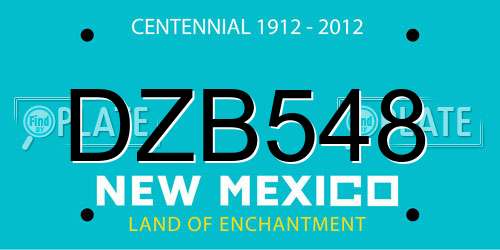 DZB548 New Mexico License Plate