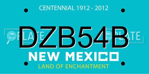 DZB54B New Mexico License Plate