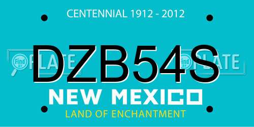 DZB54S New Mexico License Plate