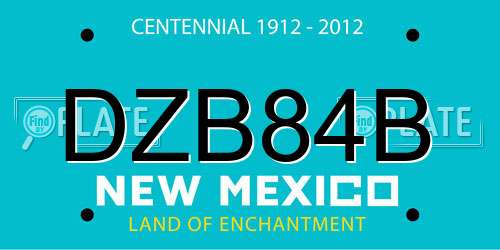 DZB84B New Mexico License Plate