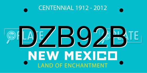 DZB92B New Mexico License Plate