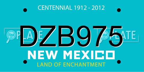 DZB975 New Mexico License Plate