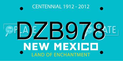 DZB978 New Mexico License Plate